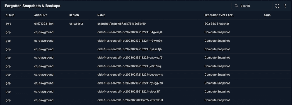 Forgotten Snapshots & Backups